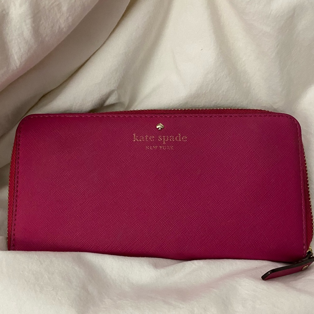 Authentic kate spade pink large continental wallet